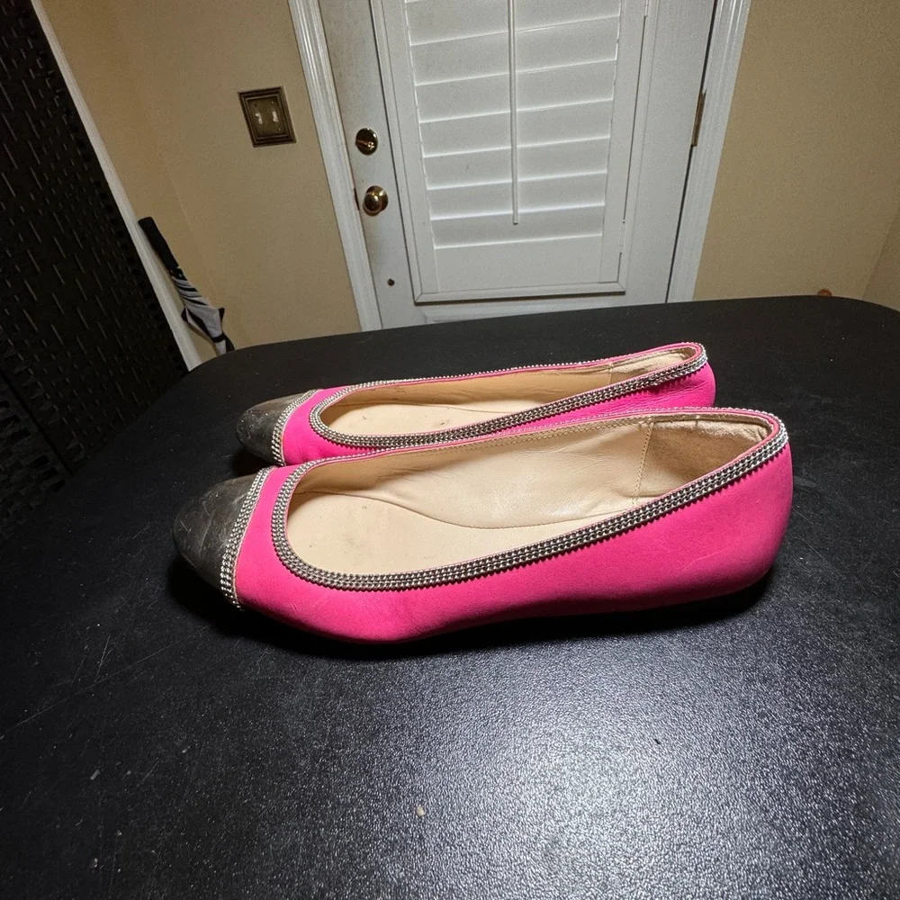 Kors Michael Kors size 7.5  pink/ silver flats
